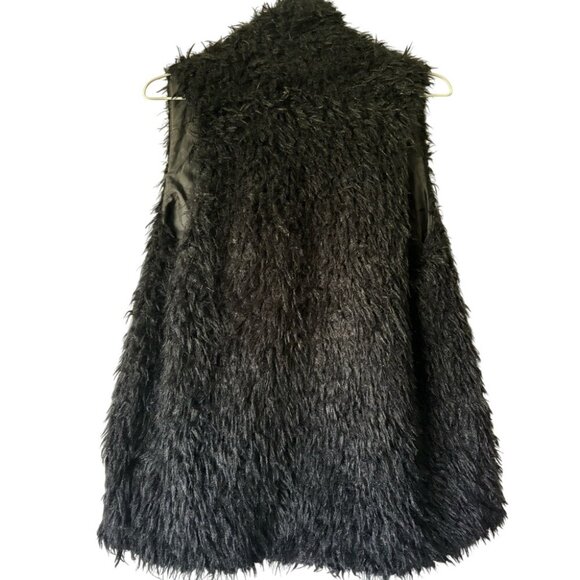 Love Culture Faux Fur Waterfall Open-Front Vest, Women's Medium - Picture 4 of 4
